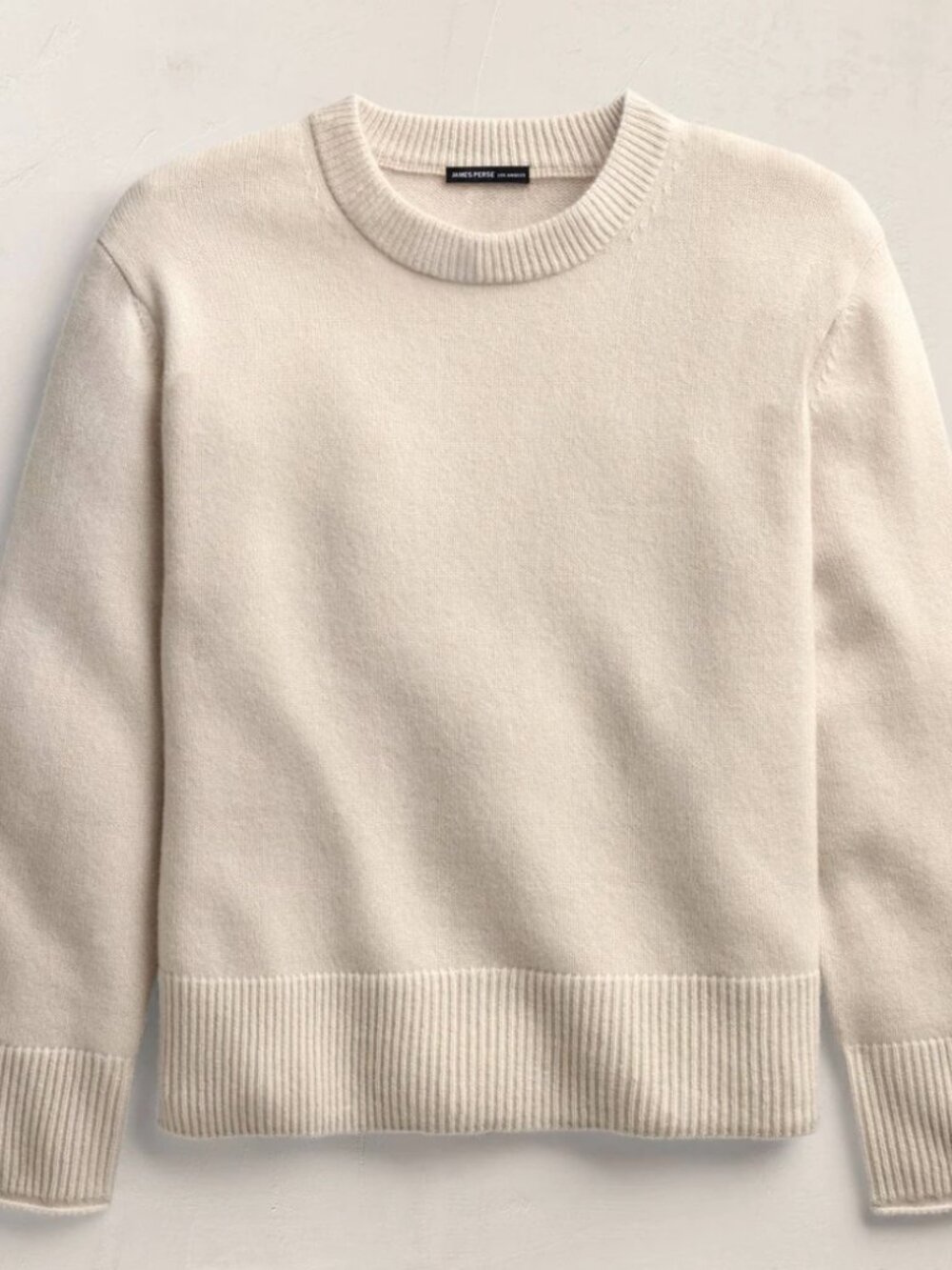 James Perse Cashmere Crew Neck Sweater - Size Small, Ivory, New with Tags